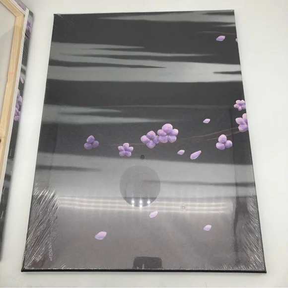 Homeo 3 piece canvas full moon with purple flowered tree 12”x 16” each - Picture 4 of 6